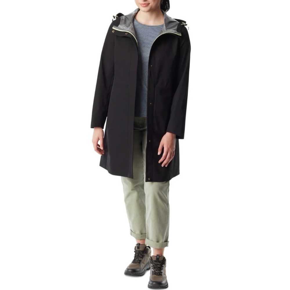 NWT Bass Outdoor Women’s Black Twill Anorak Hooded Wind Resistant Jacket Size M - Picture 2 of 10